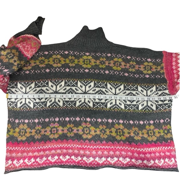 Free People NWT Snowdrift Cardigan Size XL Knit Colorful Drop Shoulder Pit 30 - Picture 9 of 13